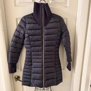 Save The Duck Keira Puffer Jacket Women's XS Gray Quilted Animal Free Coat